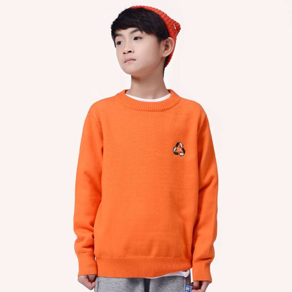 

brand dk fashion clothing 20 autumn winter boys' round neck sweater solid color children's casual t-shirt, Blue