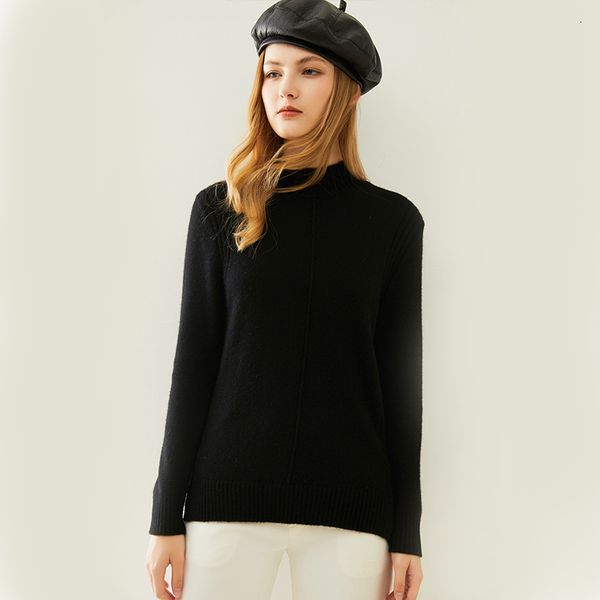 

2021 100% knitted jumpers ladies the thick neck female blouses new winter long wool sweaters qthj, White;black