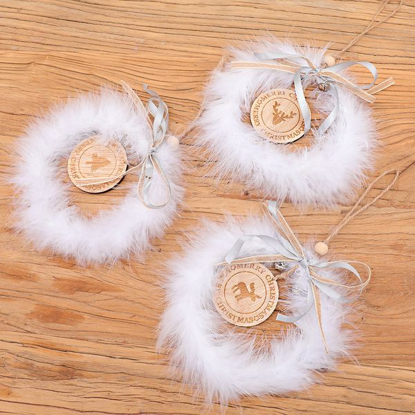 

newbow перо rattan strip garland белое дерево bell подвеска деревянная elk санта-клауса рождественские украшения 7