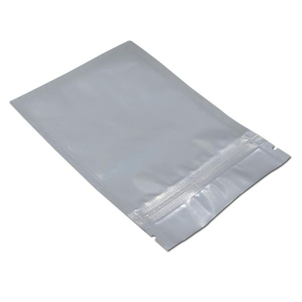 

913cm flat silver front clear pure aluminum foil mylar zip storage bags smell proof pouches reclosable packaging food pack bags h bbydaj