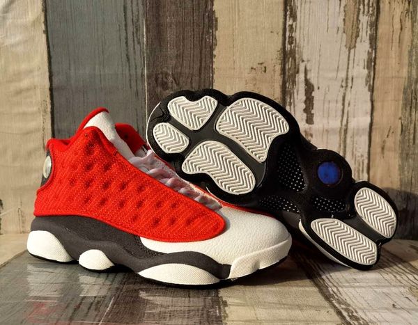 

2020 new arrival men 13s high outdoor shoes white grey red meshes breathable shoes size 40 -47