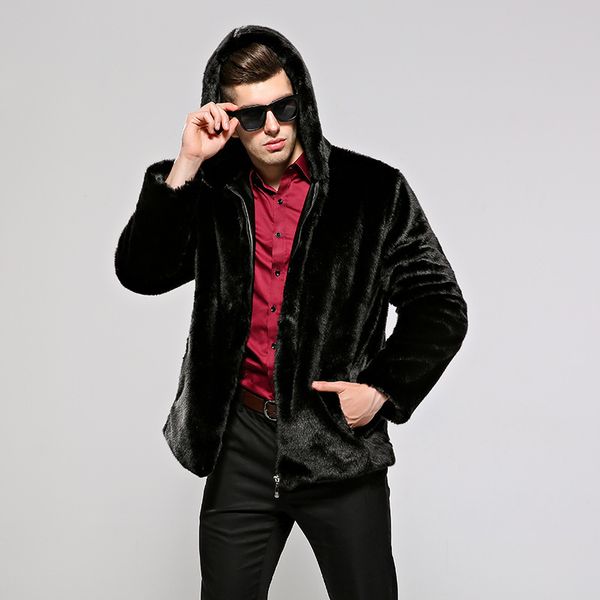 

2021 new new mink jackets with hoodies, black collar fake leather jacket kj410 kprq