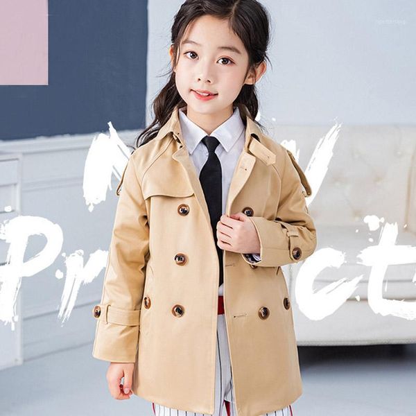 

autumn spring jacket for girls boys trench coat children windbreakers long outerwear overcoats kids clothing khaki black 2-12y1, Blue;gray