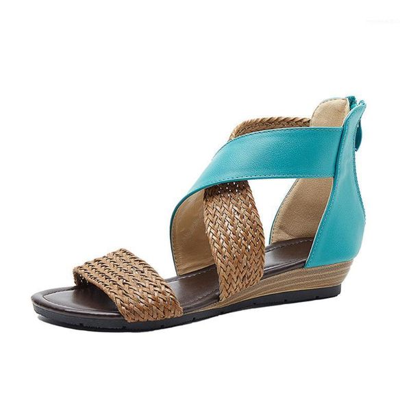 

newly ladies shoes vintage sandals boho woven casual anti-slip for women summer beach1, Black
