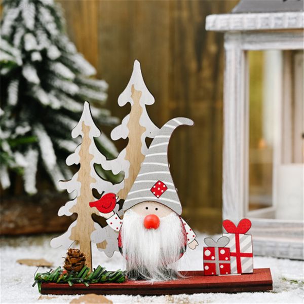 

faceless forest elderly wooden pine cone tree ornaments home decoration merry christmas