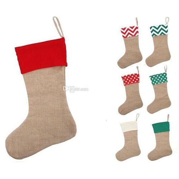 

quality 12*18inch gift high bags canvas christmas factory62sd2020 xmas stocking large size plain burlap decorative socks