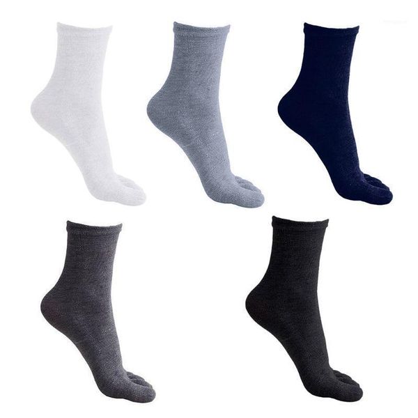 

mens five fingers soft polyester cotton ankle toe socks solid color breathable x5xd1, Black