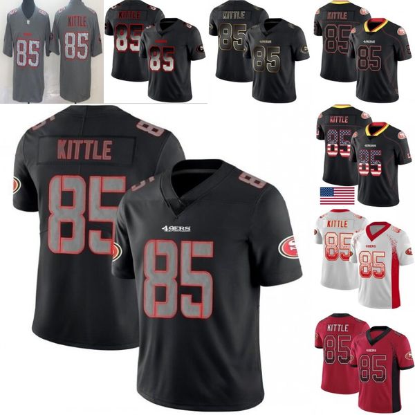 

san francisco 49ers men #85 george kittle men's women youth jersey, Black;red