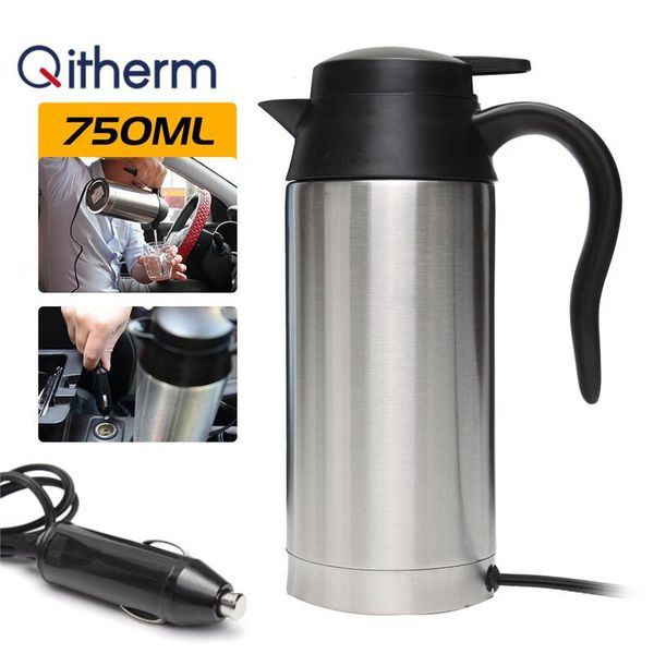 

electric kettles stainless steel 12v kettle 750ml in-car travel trip coffee heated mug motor water for car or truck use
