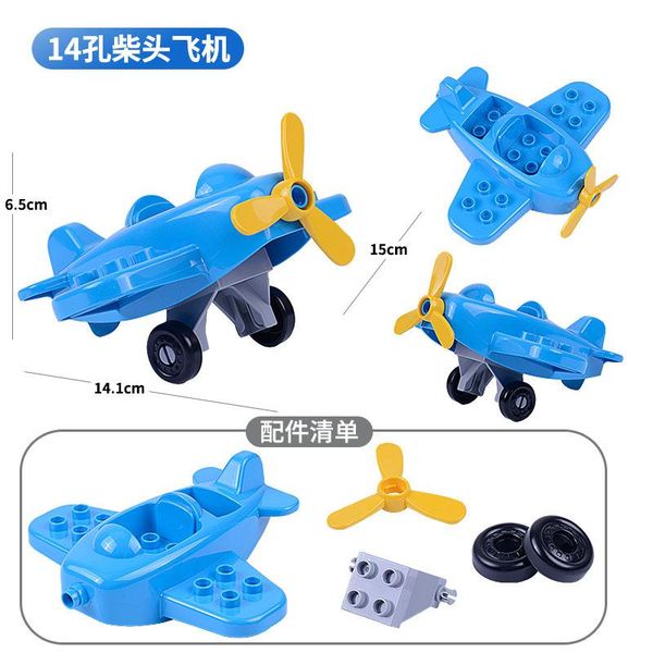 

duploe city engineering car vehicle set plane big size model action figures educational diy toys building blocks duploed cities yxlbge