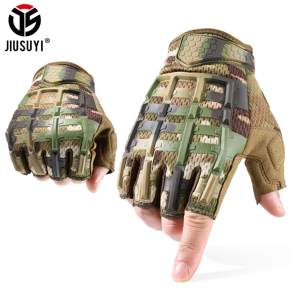 

jiusuyi tactical fingerless glove half finger gloves army military mittens swat camo cycling paintball shooting driving men new 201020, Blue;gray