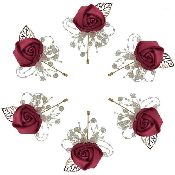 

a set of 6, cloth, wedding supplies, wedding groom and bride artificial flower boutonniere, brooch flower, home decoration flowe1