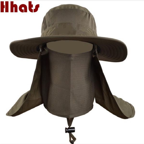 

army green gray rose khaki orange camo wide brim bucket hat with string uv face neck protection polyester hat cap panama