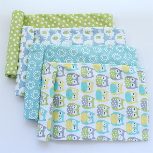 

new 4pcs/pack 100% cotton flannel receiving newborn colorful cobertor baby bedsheet supersoft bebe blanket 76x76cm y201009