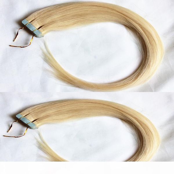 

tape extensions human hair straight 50g pack 20pcs pack blonde 100% human skin weft hair extensions 16-26 inch, Black