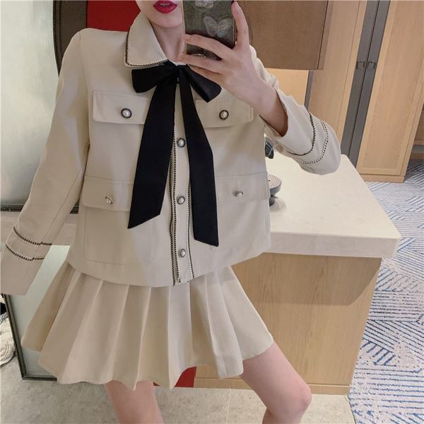 

5melv professional coat 2020 autumn western style small single-breasted campus internet celebrity korean style temperament coat suit 0vwdp, Gray