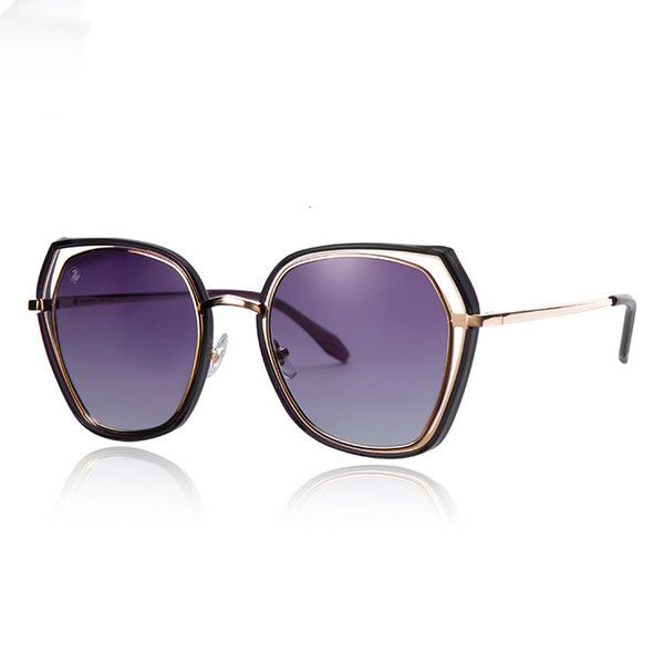 

Vegoos Designer Sunglasses Women Polarized Uv400 Protect Fashion Hollow-carved Design Polygon Metal Frame Sun Glasses #6180