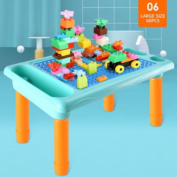 

building blocks toys for kids with multifunctional table to block or study compatible legoed duplo blocks baseplate bricks toys qylfcz