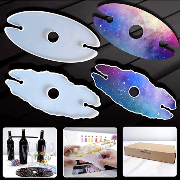 

wine rack resin mold silicone molds resin wine holder mold for diy bottle holders wine coaster decoration 5 styles kimter-c164fz