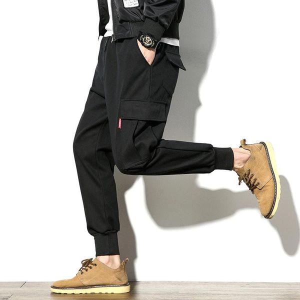 

men's pants men baggy plus velvet streetwear cargo casual tide male fashion sweatpants pantalon homme clothing bc50xxk, Black