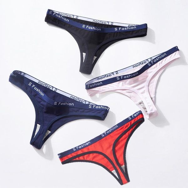 

cotton strings tangas women thongs fashion panties sporty women g string fashion letter panty soft underwear underpants1, Black;pink