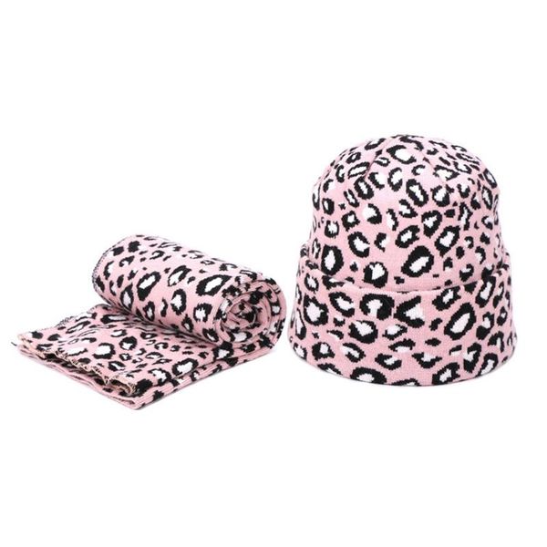 

hats, scarves & gloves sets 2pcs winter women wool beanie hat scarf set leopard printing spots outdoor l9be, Blue;gray