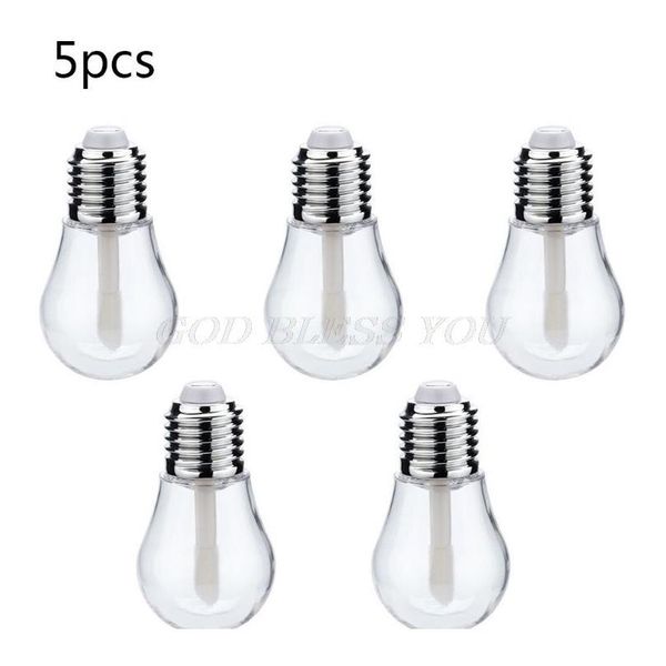 

5pcs light bulb shaped empty plastic bottles clear lip gloss tubes refillable drop shipping 5p bbyxwn