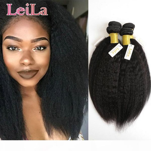 

mongolian 100% unprocessed human hair kinky straight 4 bundles double hair wefts mongolian virgin hair extensions kinky straight, Black