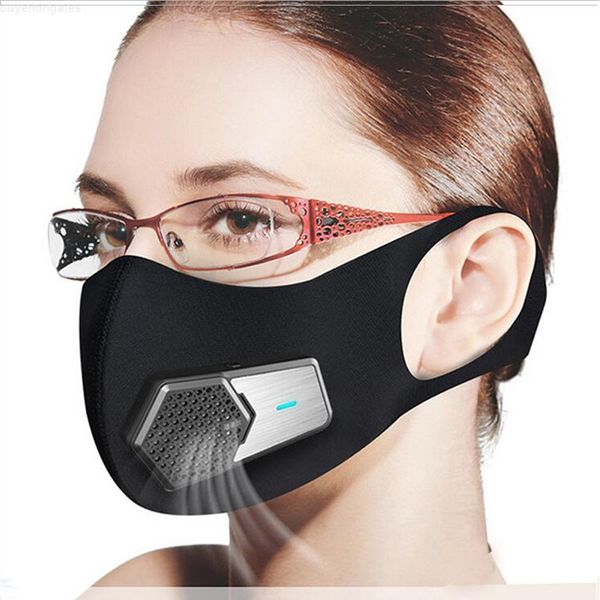 

smart electric fan masks pm2.5 dustproof mask anti-pollution pollen allergy breathable face protective cover 4 layers protect