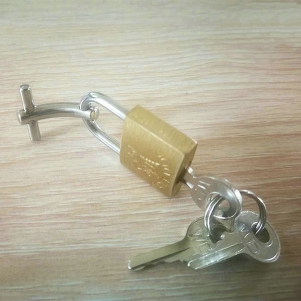 PA Blocco Glande Piercing Anello maschile Blocco Dispositivo di castità Imbracatura del pene Guinzagli di ritenuta Raccordo PA Puntura BDSM Maschio Cbt S