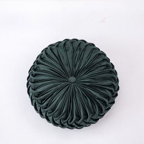 

nordic cushion round solid color office pillow handmade pleated floor pillow ins
