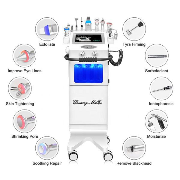 Macchina per la bellezza dell'ossigeno H2O2 con microdermoabrasione per la pulizia del viso Hydra verticale con pompa per vuoto ad alta potenza aqua peel ossigeno beauti equipment