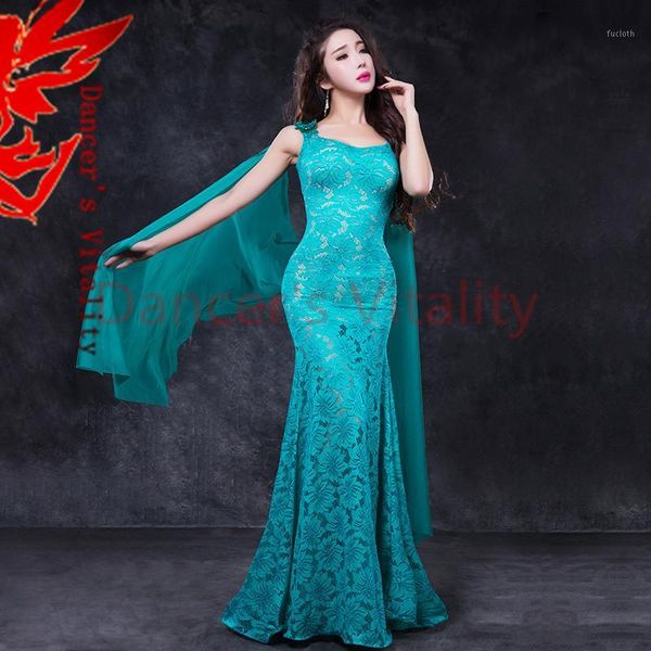 

new women belly dance lace dress lady belly dance elegant dress m/l dancer's fashion clothes girls clothing1, Black;red