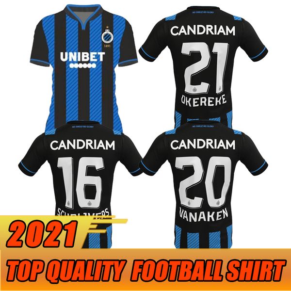 

20 21 club brugge circle kv football shirts uniform home 2020 2021 belgium bruges soccer jersey vormer vanaken diatta, Black;yellow