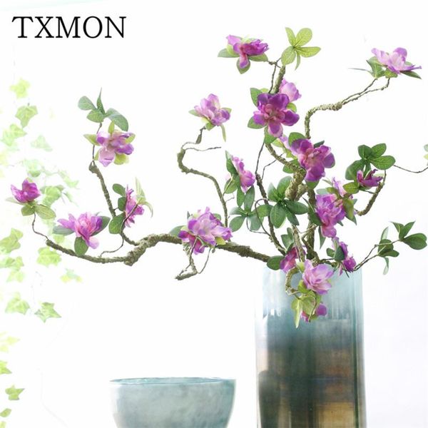 

90cm artificial azalea magnolia flower foaming branch soft shape decorative flower azalea long stem fake decoration