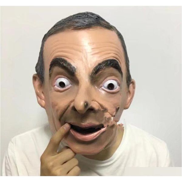 

funny star mr bean realistic mask laugh-making star latex mask funny latex mr bean mask masquerade party costume crwku