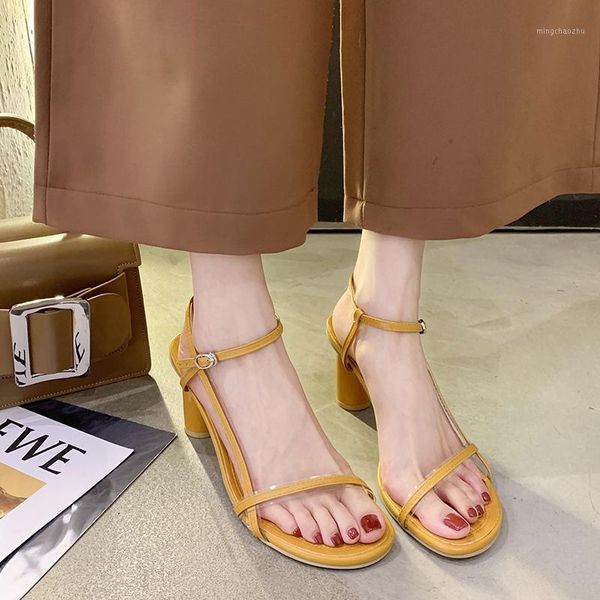 

sandals spring, summer, joker fairy wind a word with peep-toe thick high heels1, Black