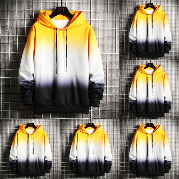 

dnys6 2020 gradual new men's youth korean fashion brand autumn casual change hooded coat sweatersweater sweater men's coat squng, Black