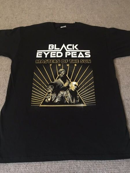 

the black eyed peas europe tour t-shirt size xl black - uk p+p sport hooded sweatshirt hoodie