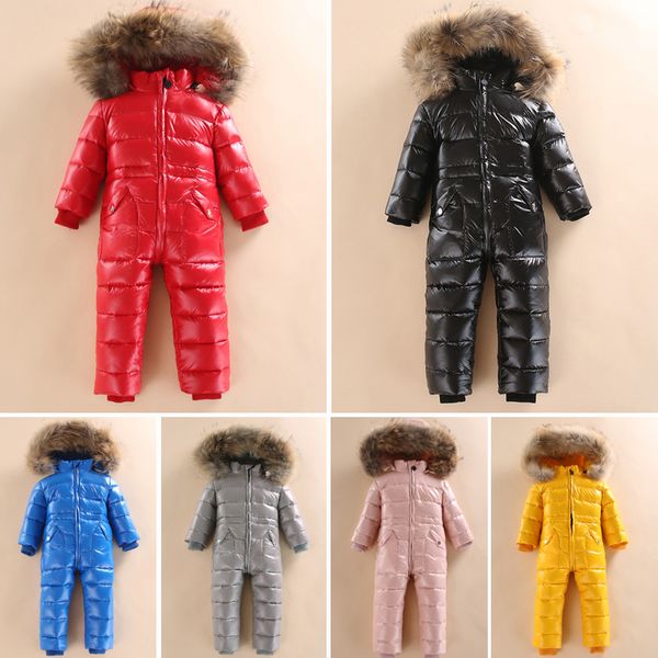 

30 russian winter snowsuit 2020 boy baby jacket 80% duck down outdoor infant clothes girls climbing for boys kids jumpsuit 2~5y lj200820, Blue;gray