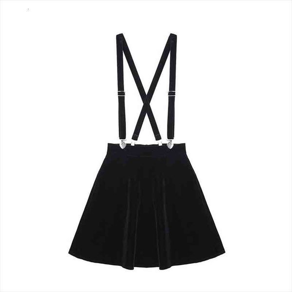 

womens skirt harajuku velvet punk love clip strap skirt for female ladies mini skirts black