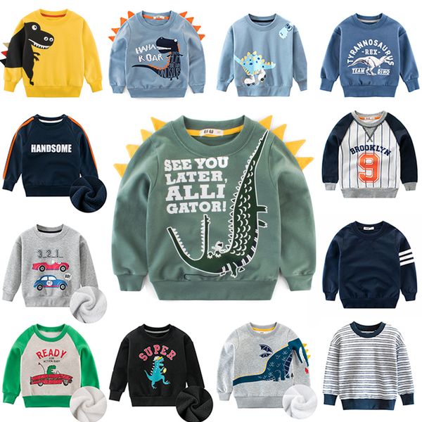 

cartoon children's sweatshirt for girl sweat shirt warm plus velvet child sweatshirt for boy kids hoodies baby winter clothes lj200812, Black