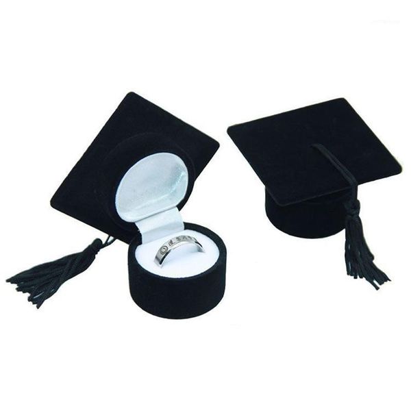 Confezione regalo Scatola per anelli Cappello della scuola Gioielli Coppia di sposi Scatole per anelli Laurea universitaria Desideri delicati1