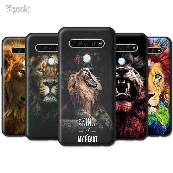 

king tiger lion case for lg k40s k41s k61 k50s g6 g7 g8 thinq k40 k51s q51 q70 q60 q61 black tpu phone bags soft cover