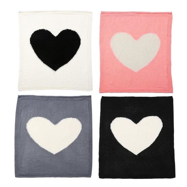 

baby blanket cotton baby blankets knitted swaddles wraps soft blankets for beds sleeping kids blanket bedding heart shaped y201009