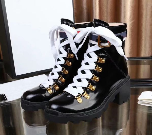

2020 new luxury women winter martin boots chunky heel womens platform shoes black leather sylvie boot woman designers trip ankle boots