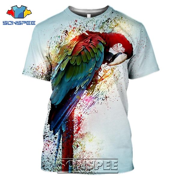 

bird parrot summer men 3d print shirts oversized kawaii aesthetic men clothing