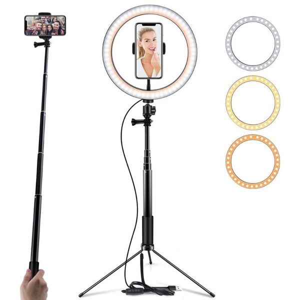 

6/10 inch ring lamp with stand youtube video live makeups with stand bluetooth 3500-5500k dimmable led ring light tripod