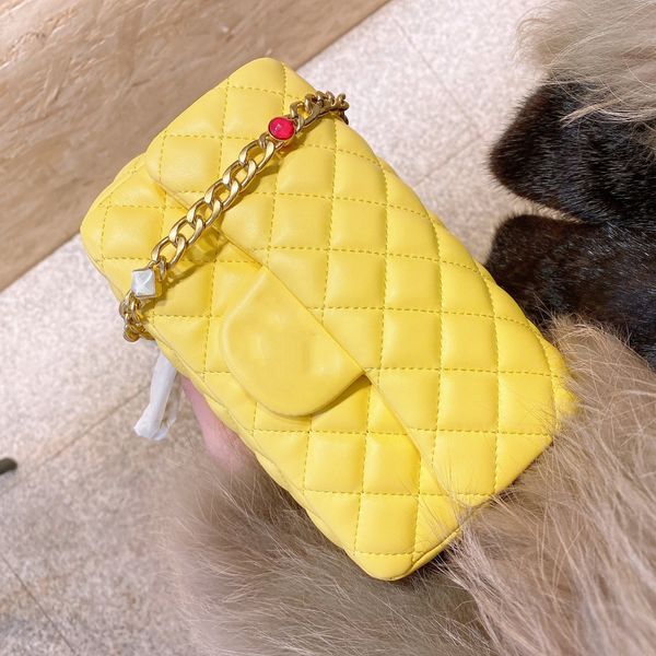 

2021 s/s new leather fashion womens bag gem decoration chain shoulder bag luxurys designers bags handbags messenger bags ing
