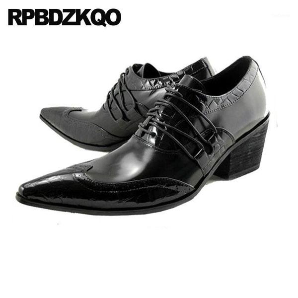 

dress shoes custom high heel big size black wedding british style lace up italian oxfords pointed toe men runway1